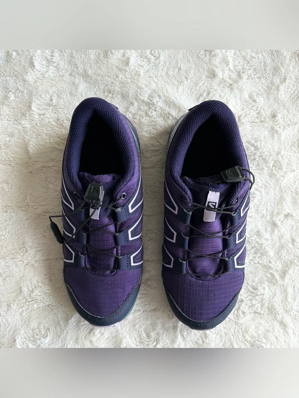 Salomon Trail Running Sneakers Shoes Girls 3 Purple Speedcross Waterproof Hiking